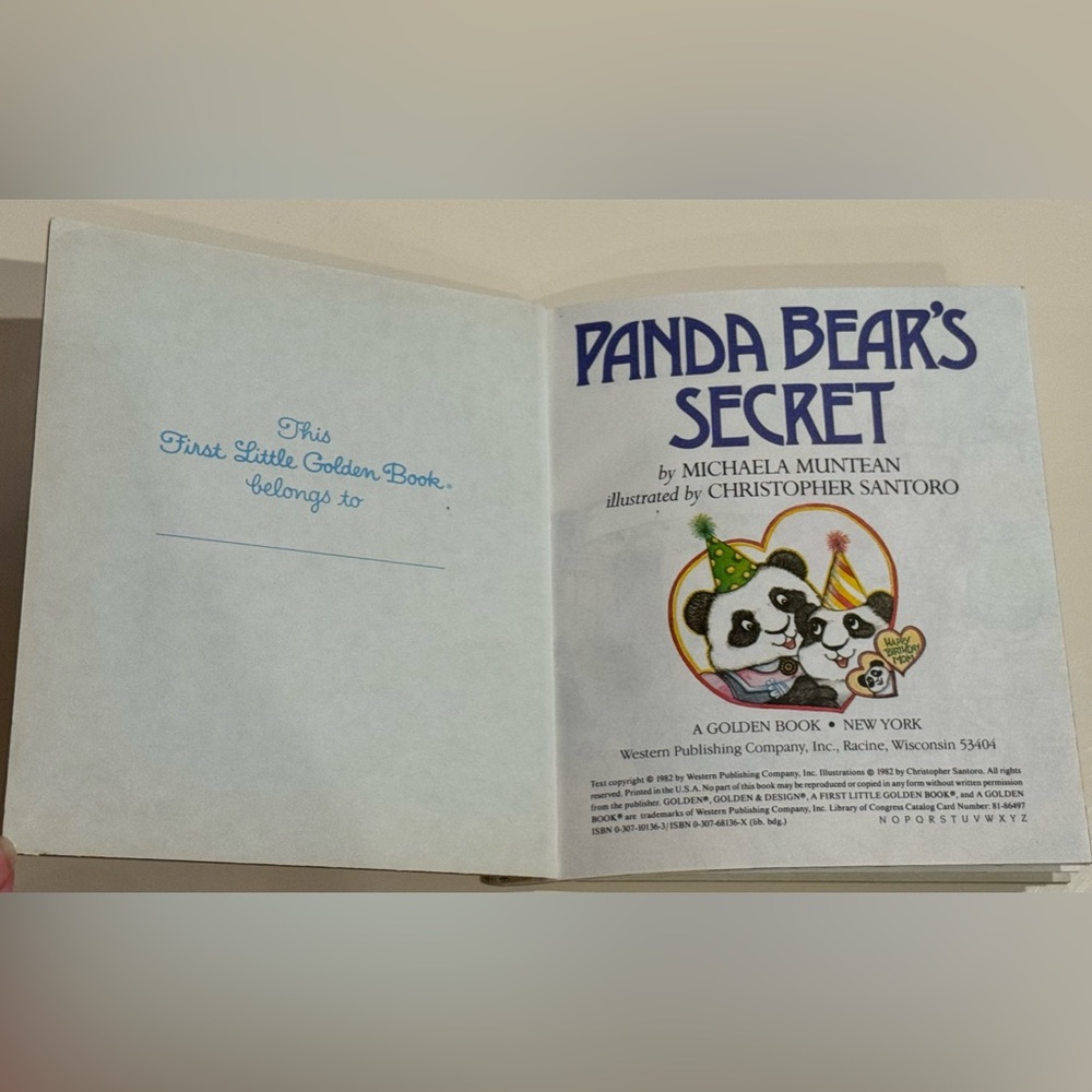Vintage 1982 Panda Bear's Secret - First Little Golden Book Muntean Santoro - Picture 2 of 16